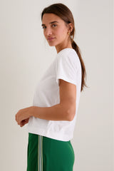 White Short Sleeve Performance Cotton Sasha Tee