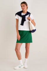 White Short Sleeve Performance Cotton Sasha Tee
