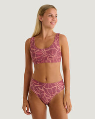 Women's Wavebound Scoop Bikini Top - Cosmic Bloom Plum