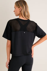 Black Cane Cropped Ryan Boyfriend Tee